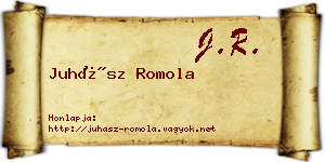 Juhász Romola névjegykártya